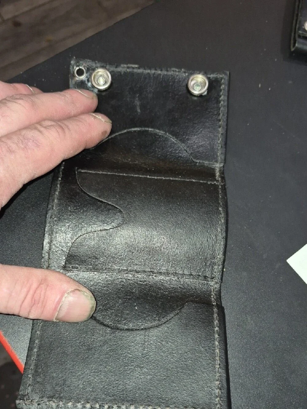 Vintage Harley-Davidson Black Leather wallet with Embossed Engine.
